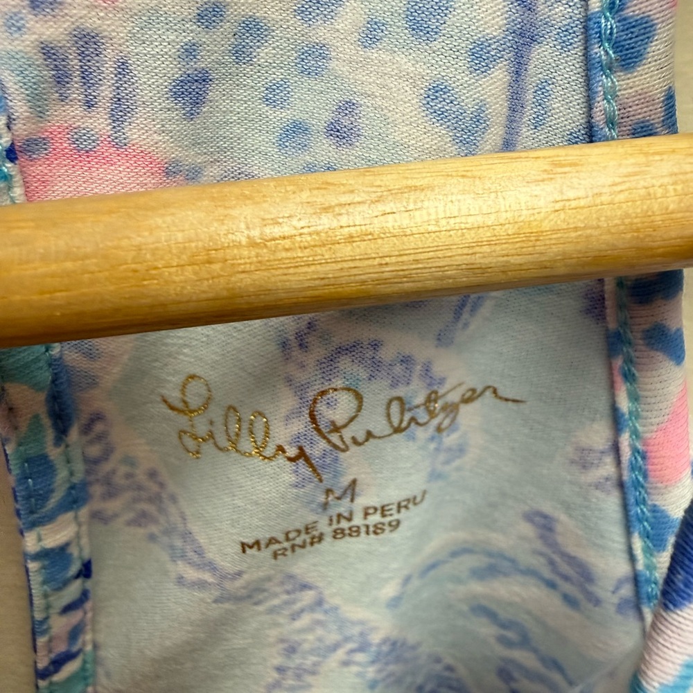 Lilly Pulitzer Blue Ibiza Billie Tank Top in “Now You Sea Me” Size M 100% Cotton - Picture 4 of 4